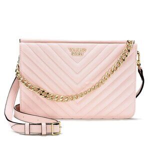 Victoria's Secret VS Light Pink Pebbled V-Quilt 24/7 Crossbody Bag